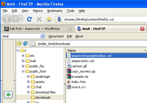 First, you need not install a separate FTP client to transfer / download the files from your website.