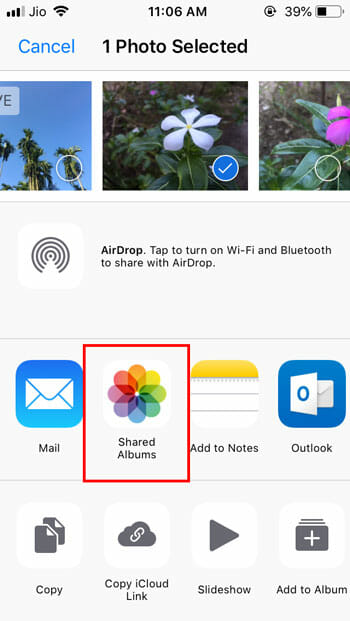 Set up and start using Shared Album in iOS