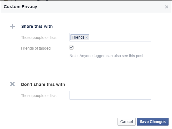 Custom Privacy in Facebook