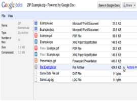 Preview the contents of a zip file in Gmail