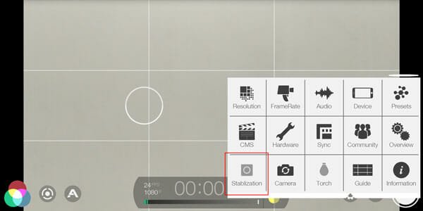 Enable Video Stabilization in Filmic Pro