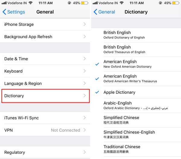 How To Enable Thesaurus In iOS 12