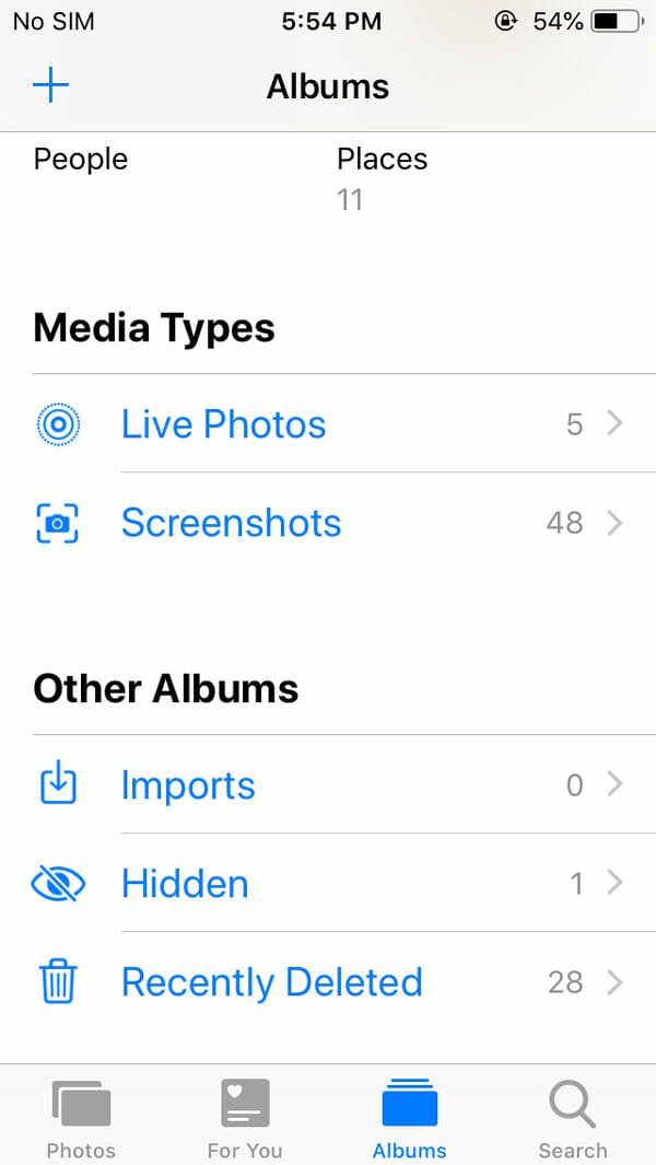Show hidden images on iPhone ipad
