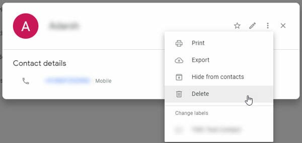 Delete contacts from Google Contacts