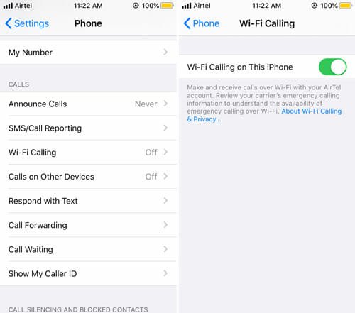 How To Enable Wi-Fi Calling On iOS