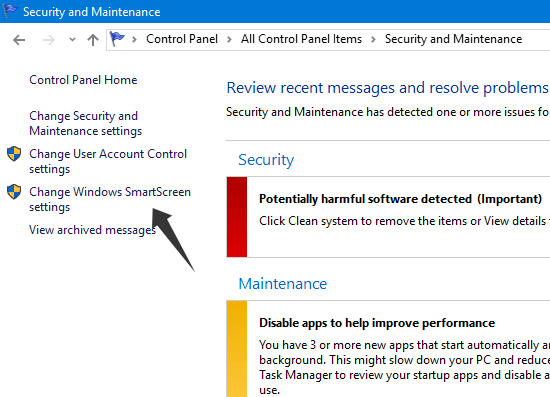 Change Windows SmartScreen Settings