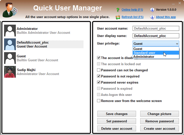 Change-role-of-user-account
