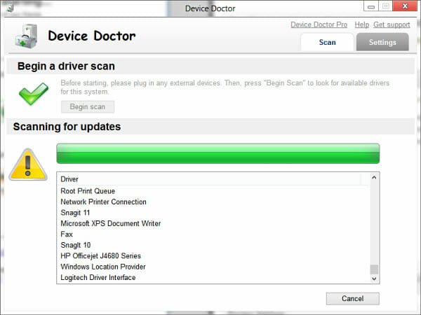 Device Doctor will scan your Windows computer for driver updates.