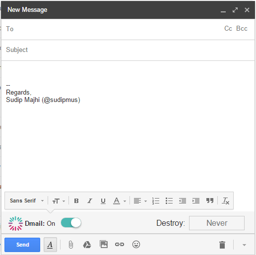 Dmail set up in Gmail