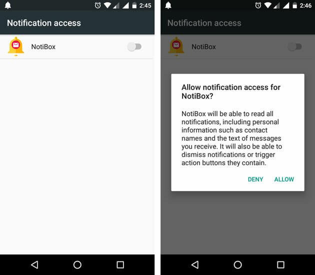 Enable Notibox on Android