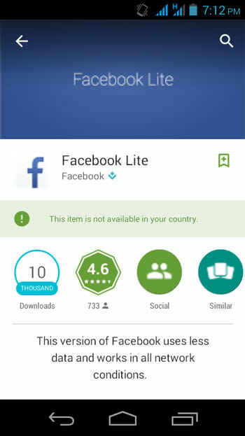 Facebook-lite-error-message