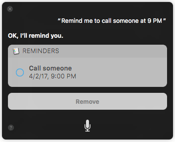 Set reminders 10 Things You Can Ask to Siri on macOS Sierra