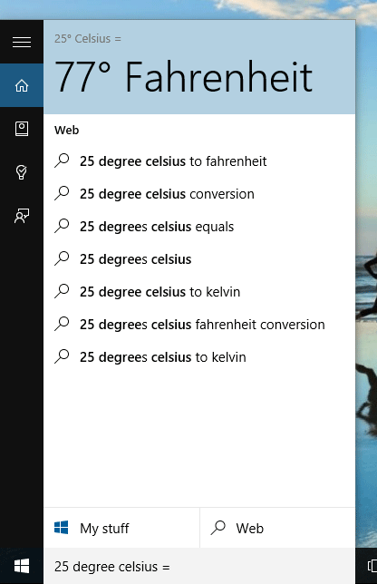 Temperature Converter in Cortana