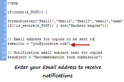 Get notification email when someone emails your blog post
