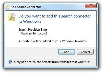 Add Search Connectors for Windows 7
